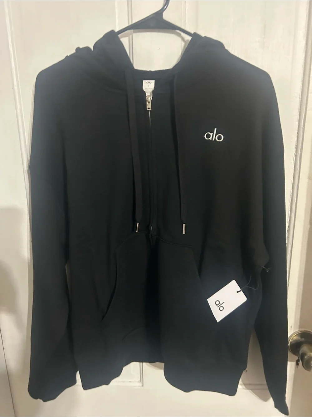 ALO Yoga Men's Black Full-Zip Hoodie Sweatshirt